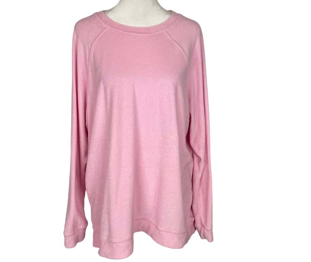 SHOW ME YOUR MUMU Women Sittin Around Terry Long Sleeve Top Sz M Pink 8-20